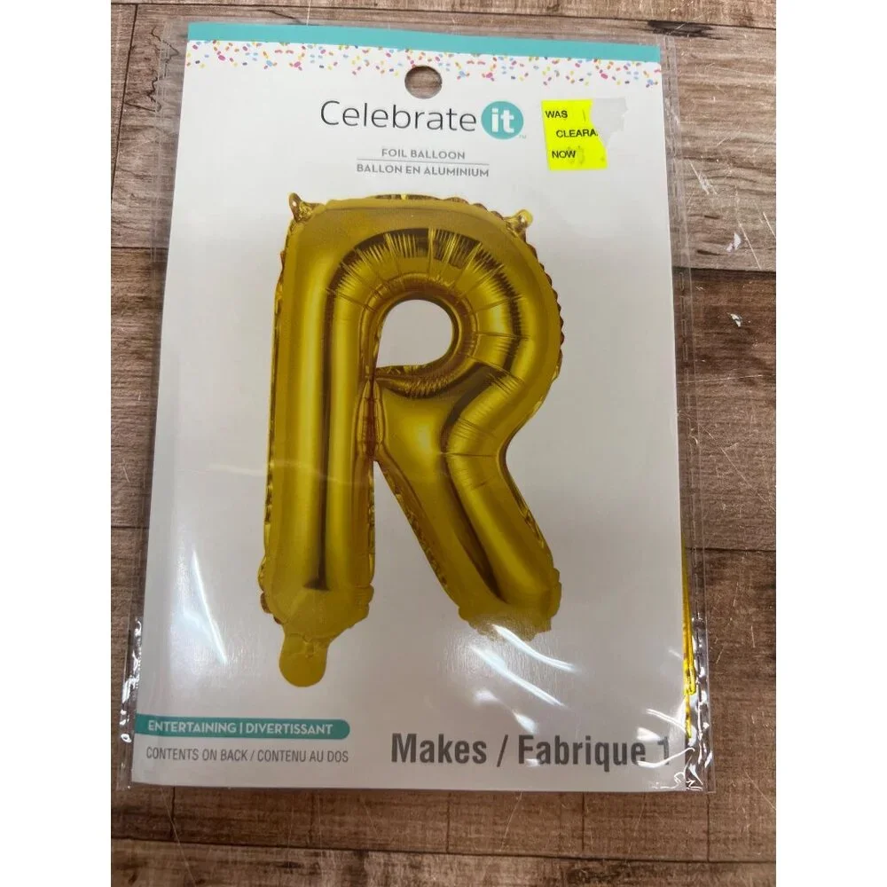 Celebrate It Gold Foil Letter R Balloon